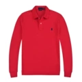 Red with sapphire blue pony logo