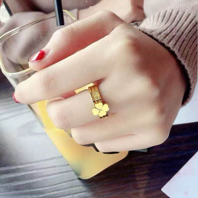 不锈钢戒指女小众高级轻奢不掉色ins玫瑰金满天星设计女款饰品