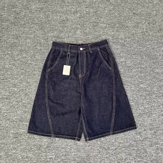 Mertra Denim Shorts 2025 New Men's and Women's Couple Jeans American Fashion Loose Embroidered Logo Shorts