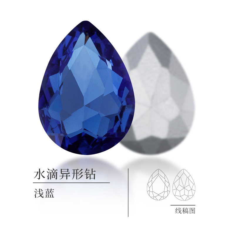 水滴形尖底异形钻银底玻璃钻义乌现货手机壳服装饰品水滴钻