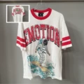 B106 White/Red (White Ink Direct Print, Contrast Ribbed Collar)