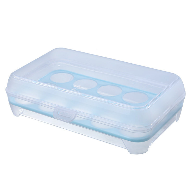 Kitchen 15-compartment refrigerator egg box fresh-keeping box plastic portable food storage box transparent egg tray box
