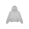 All-over print zip-up hoodie / light white camo