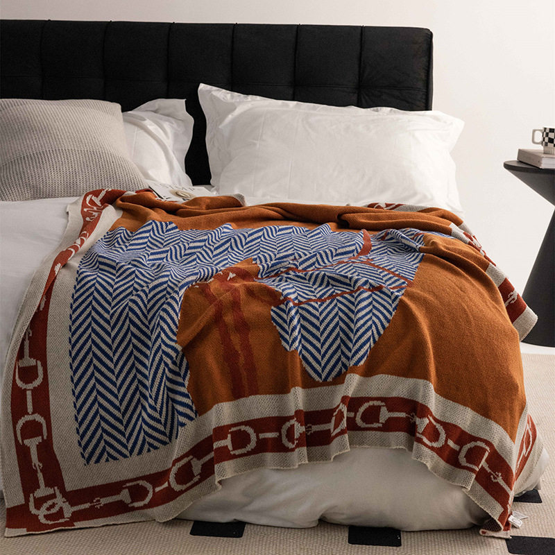 Nordic Vintage Wool Blend Blanket Outdoor Warm Shawl Blanket-Burke