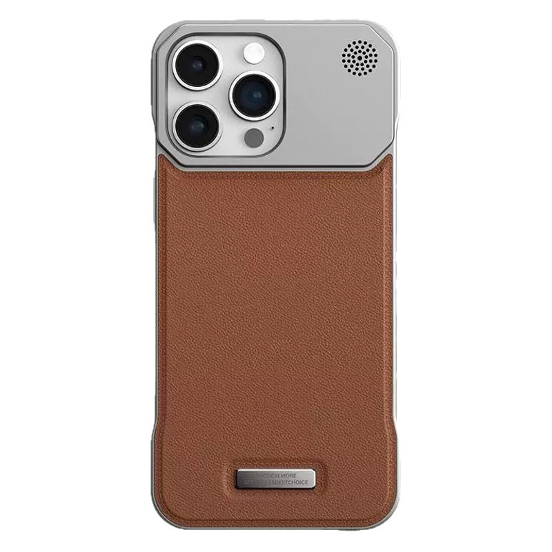 Suitable for Iphone17Pro Metal Frameless Aromatherapy Magnetic Phone Case Apple 16Pro Leather Anti-Fall Sheath