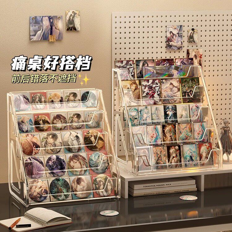 ✅ Acrylic Display Stand with Tiered Shelves for Desktop, Small Card, Colored Paper, and Multi-Layered Grain Storage