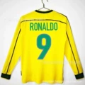 1998 brazil home long sleeve custom #9 jersey