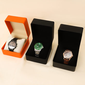 Factory Direct Sales Leather Watch Display Box with Flip-Top High-End Gift Mechanical Watch Fashion Square Storage Box