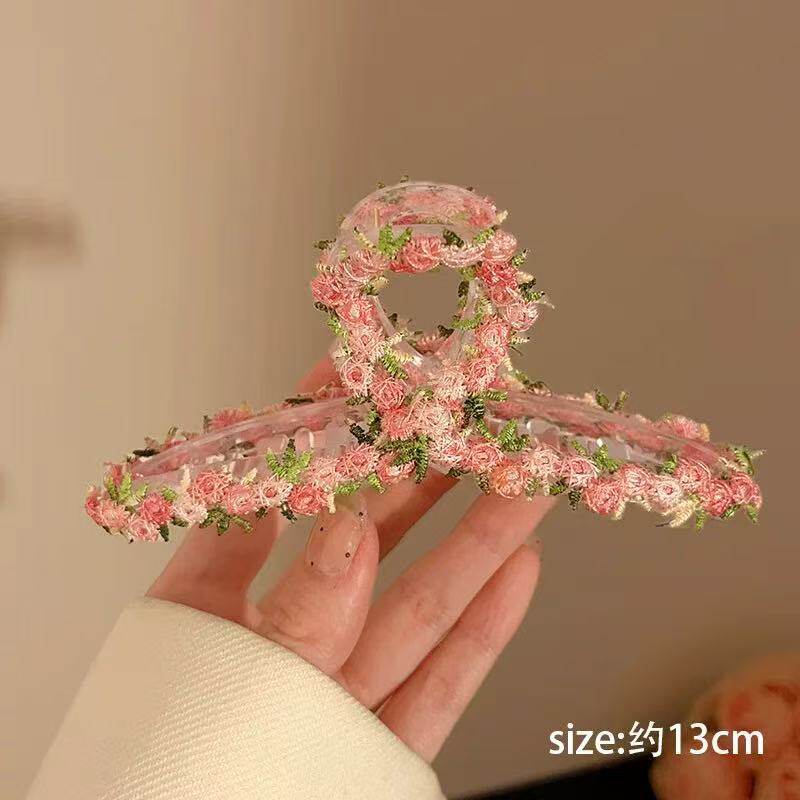 手工花朵发夹发BB夹高颜值儿童爱心五角星侧边碎发夹后脑可爱