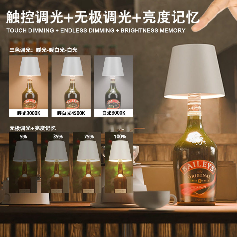 Wine Bottle Stopper Lamp Cross-Border Led Bar Restaurant Atmosphere Table Lamp Outdoor Camping Style Table Decoration Rechargeable Wine Head Night Light