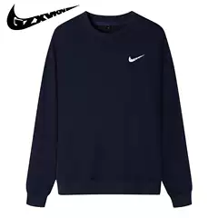 Men's Pure Cotton Round Neck Sweatshirt Men's Spring and Autumn Loose Large Size Solid Color Couple Sports Long-Sleeved T-Shirt Jacket Logo