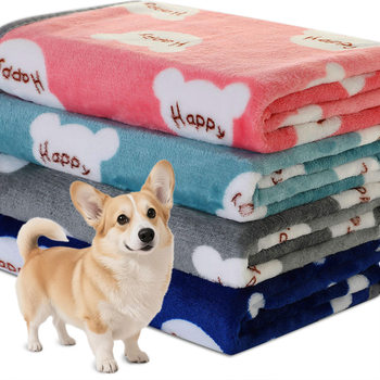Pet Blanket Cartoon Cat and Dog Blanket Dog Coral Velvet Kennel Mat Teddy Puppy Puppy Quilt Wholesale