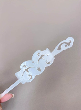 素白簪冠 发簪古风发冠簪子发钗头冠套装 汉服束发头饰古装发饰