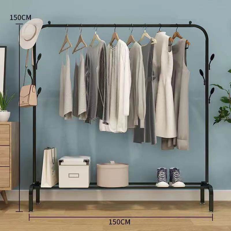 Simple Drying Rack Floor Household Bedroom Balcony Hanger Floor Vertical Storage Rack Thickened Bold Shelf