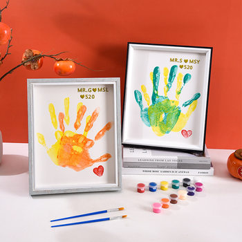 DIY Handprint Photo Frame Couple Commemorative Photo Frame Handprint Picture Baby Full Moon Hundred Days Commemorative Photo Frame Creative Oil Picture Frame