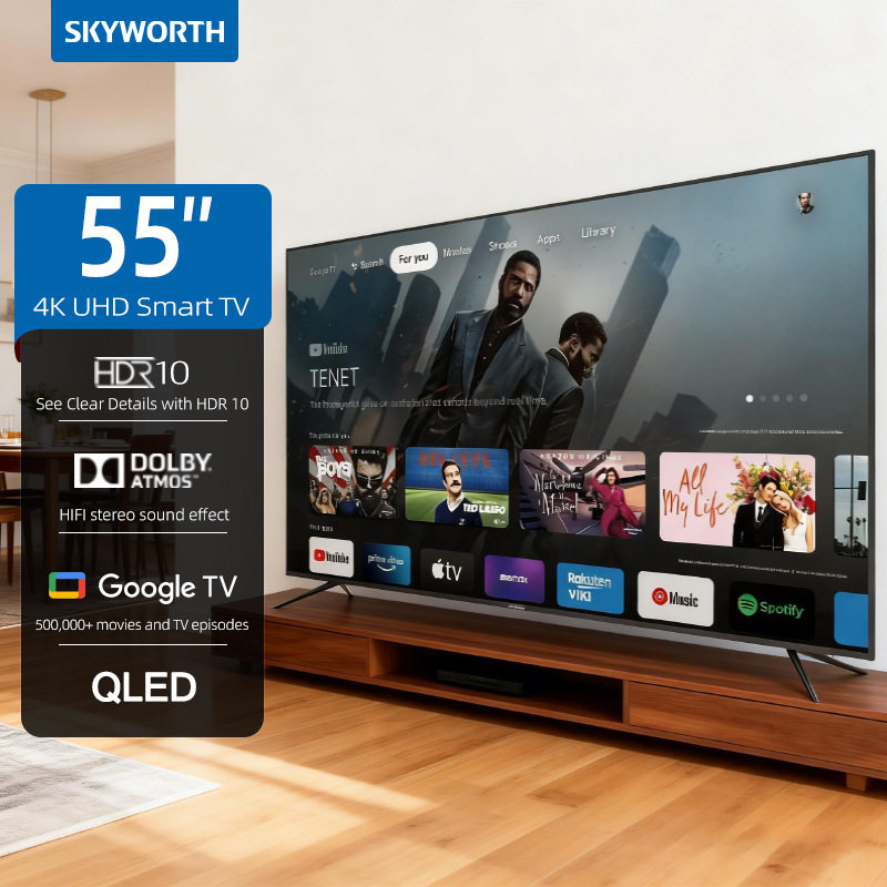 SKYWORTH/Skyworth Global Edition Умный ЖК-телевизор 4K Ultra HD QLED GOOGLE TV 55 дюймов Изображение 1