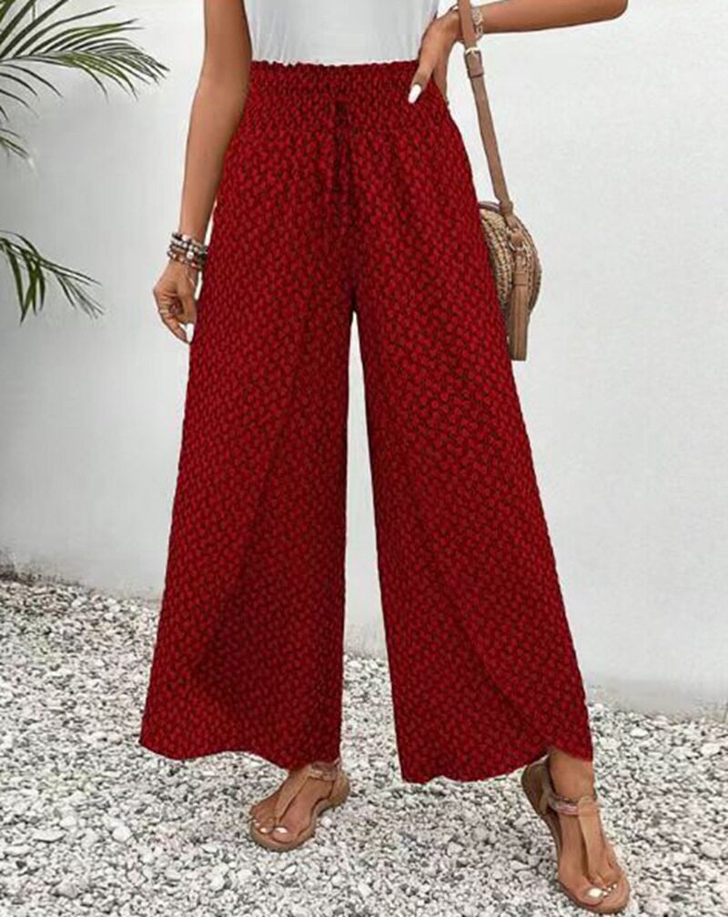 Womens Vintage Bohemian Wide Leg Trousers Loose Fit Urban Style Spring Fall Wholesale Available
