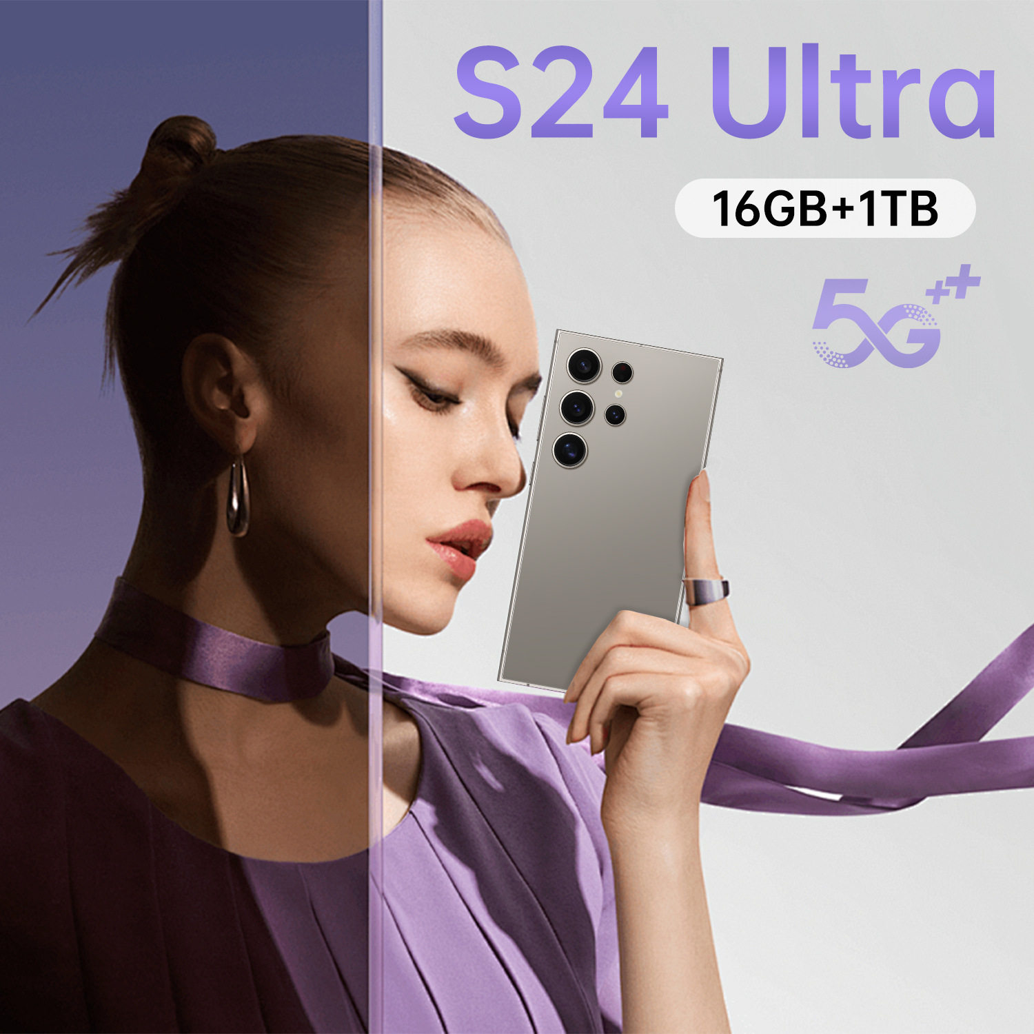 TK爆款现货S24 Ultra真4G 6+64GB跨境手机7.3寸直角屏智能手机批