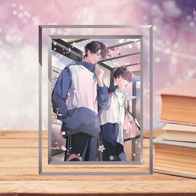 Strict selection of high-level crystal glass photo frame desktop ornaments high color value to send girlfriends gift advertising photo frame