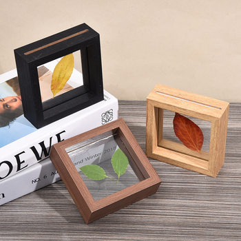 Wooden Creative Double-Sided Glass Plant Specimen Photo Frame New Chinese Stereoscopic Picture Frame Transparent Wooden Photo Frame Customization