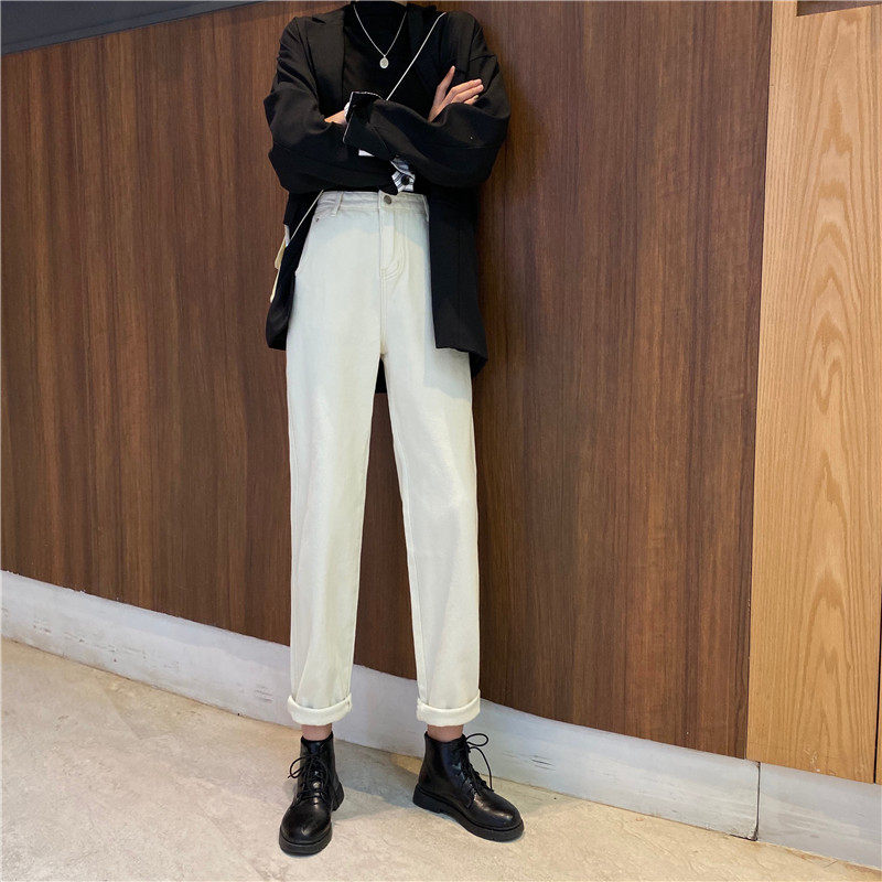 High Waisted Womens Jeans Stylish Versatile Casual Straight Leg Trendy for Students Wholesale Available