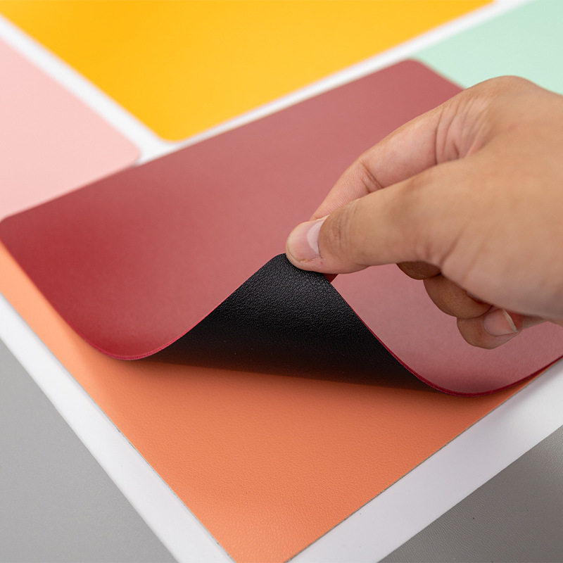 Double-sided mouse pad small size leather two-color table mat simple non-slip computer keyboard pad customizable size pattern LOGO