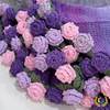 ✅ Gradient Purple Pointed Rose Bouquet Blanket Finished Product Eternal Flower Nap Blanket Hand-Woven Decorative Blanket