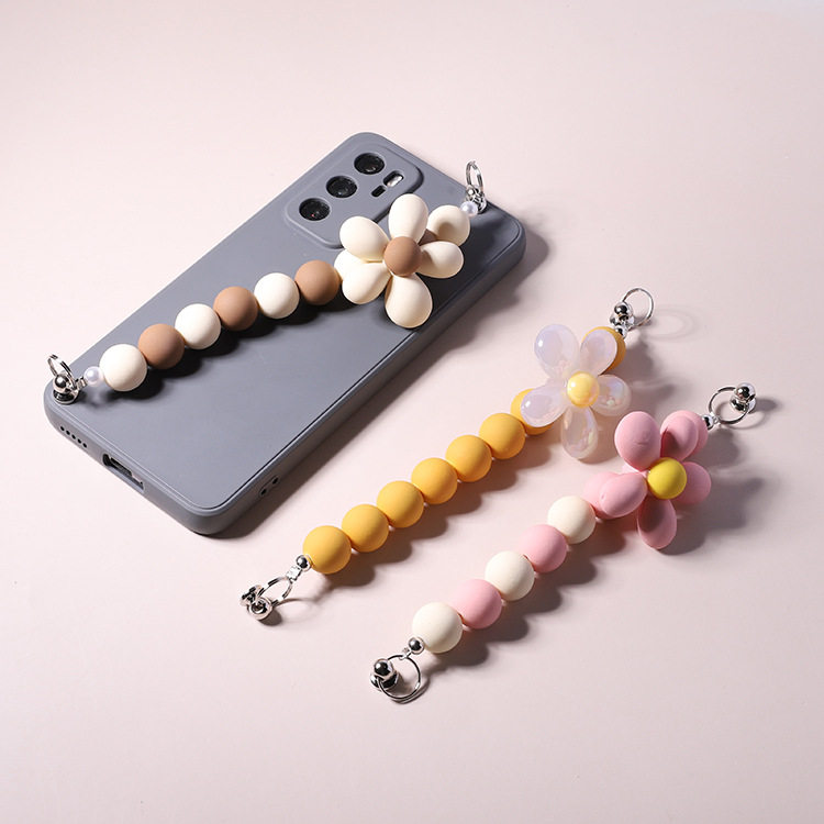 Flower chain mobile phone shell diy handmade shell material wrist strap jewelry decoration pendant