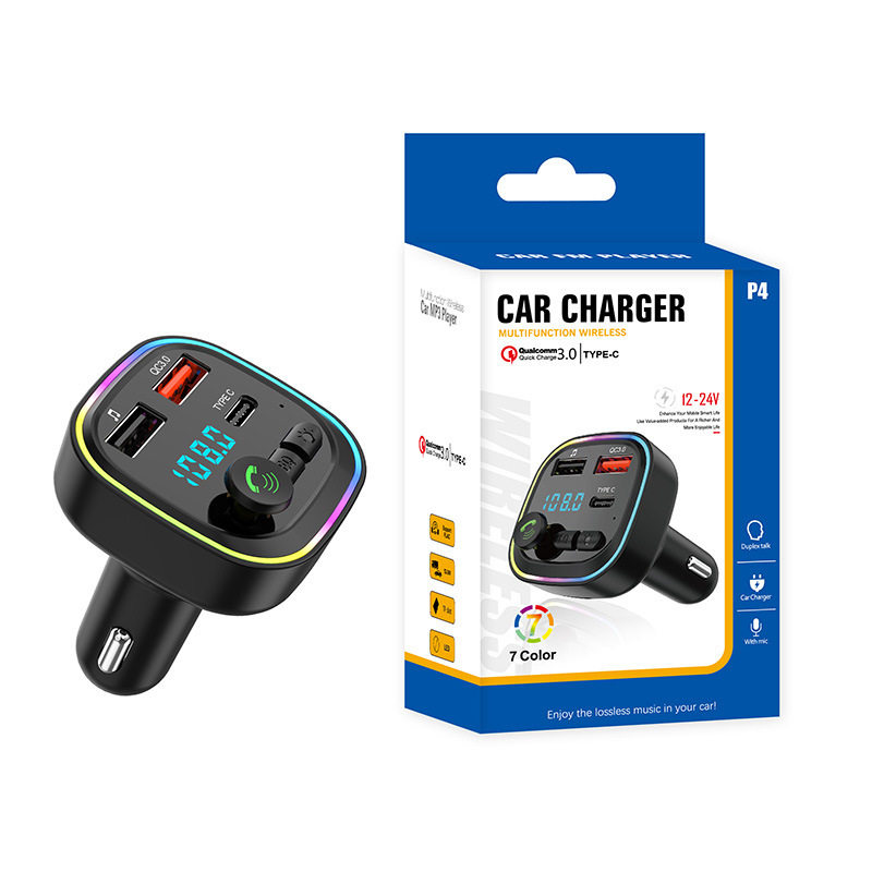 Car Car MP3 Bluetooth hands-free player Car FM transmitter with QC3.0 fast charge Car Bluetooth MP3