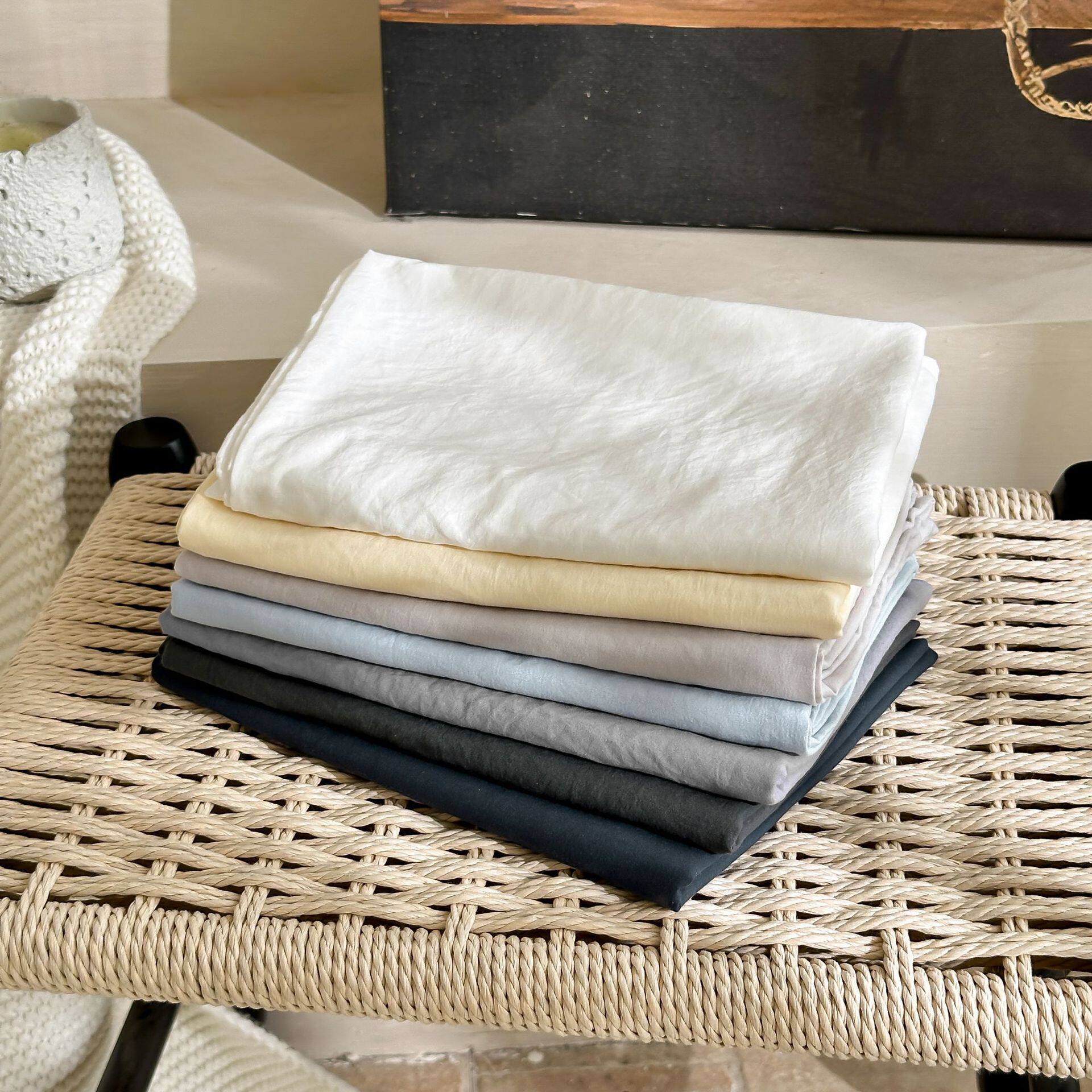 Manufacturer Wholesale Washed Cotton Pillowcases Simple Pure Color Pillowcases Pair Single Liner Cover 48X74Cm Pillow Core