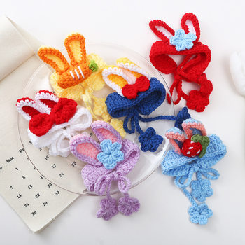 Hand-Knitted Wool Rabbit Ears Bracelets for Male and Female Students, Couple Bracelets, Creative Gifts, Cartoon Small Bracelets Wholesale