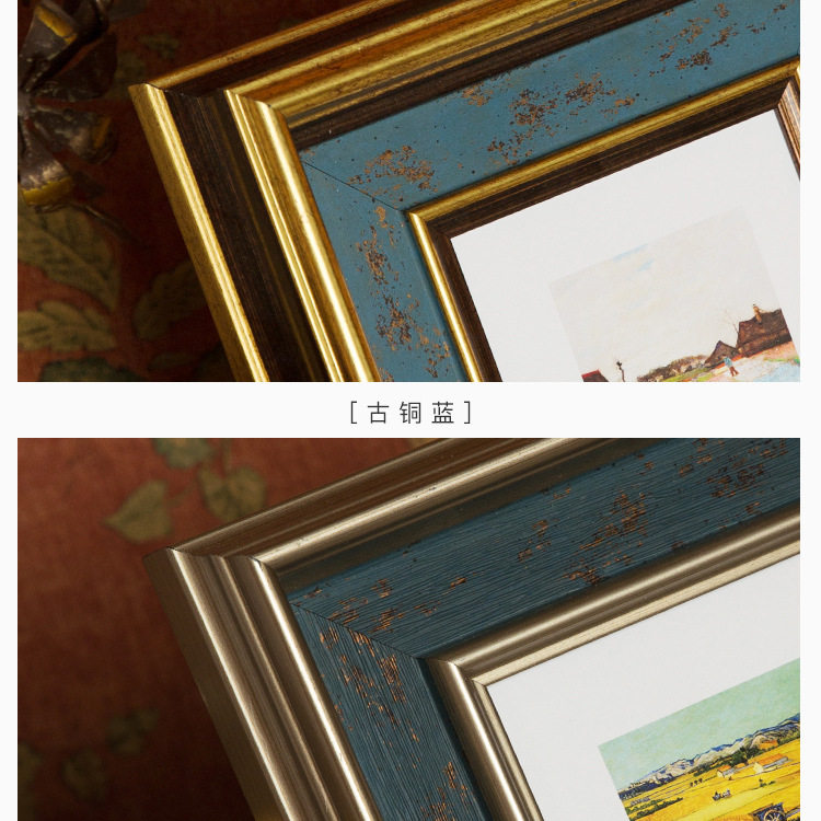 American retro small Picture Frame 5-inch 6-inch 7-inch 8-inch 10-inch 12-inch wall-mounted photo frame decoration plus wash photo frame wholesale