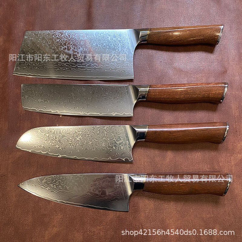 Waiter 67 Damascus Steel Kitchen Knife Household VG10 Steel Meat Cutting Knife Kitchen Special Knife suit