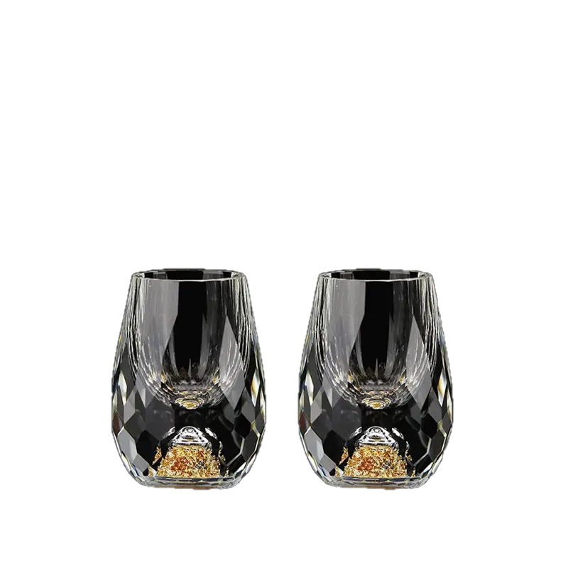 Gold Foil White Wine Glass Crystal Glass Household High-End Small Bullet Cup Chinese Style Yipin Jiangshan Jinshan Wine Cup