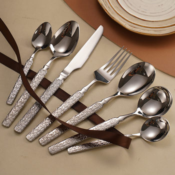 Knife, Fork and Spoon Set 304 Stainless Steel Tableware High-Value Dessert Spoon Fork Hotel Western Steak Knife and Fork