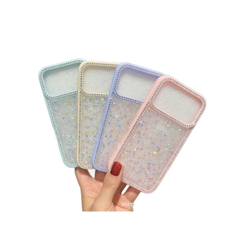 Diamond Shell Cross-Border Glitter Case Suitable for iPhone 15 Electroplated Lens Frame Phone Case with Resin for Immediate Wealth New Year Edition