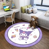 Круглый коврик из диатомовой грязи Sanrio Kulomi для детской спальни, прикроватный коврик в стиле принцессы для девочек, впитывающий нескользящий коврик