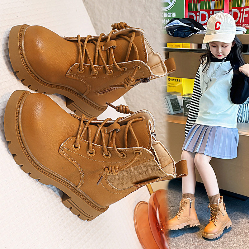 Girls' Shoes Kidsren's Martin Short Boots 2025 Spring & Fall New Style Winter Fashion Baby Girls Rhubarb Boots Trendy
