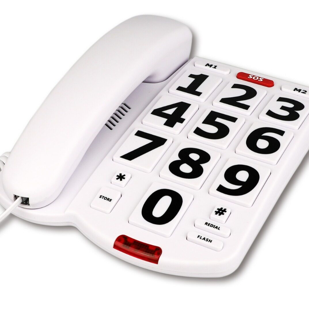 跨境专供电商有线电话机大数字按键老人机音量可调节电话机英文款