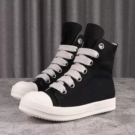 D801 high-top canvas milk fragrance thick-soled thick shoelace sneakers women's ro shoes men's winter autumn and winter large thick shoes hole New