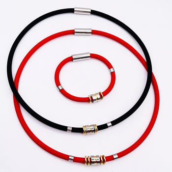 Cross-Border Titanium Steel Magnetic Simple Necklace Negative Ion Collar Sports Necklace Energy Neck Ring Anti-Fatigue Magnetic Therapy Wholesale