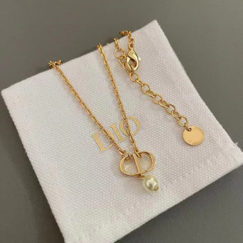 Dijia/D family letter CD pearl necklace women's fashion simple high sense clavicle chain women factory direct wholesale