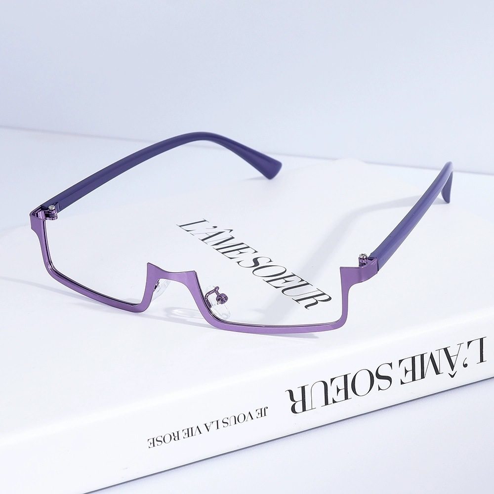 Lolita Cyberpunk Half-Rim Glasses Frame Props Subculture Y2K Accessories Cosplay Two-Dimensional Lolita