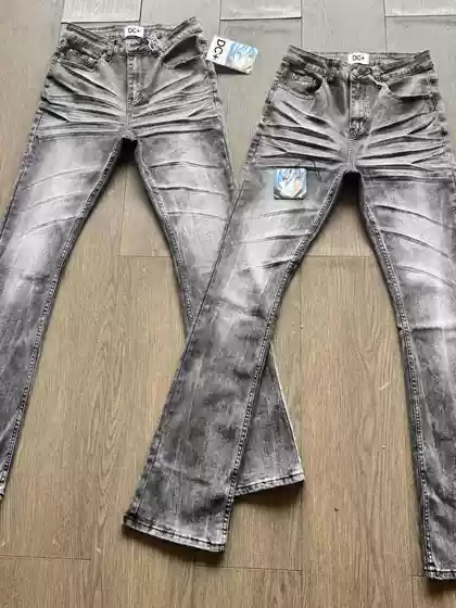 Jixuan's American-Style Washed Black Denim 3.0 Clean Fit Straight-Leg Slightly Flared High Street Vibe Style Black and Gray Jeans