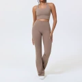 Vest + bell bottoms-cold brown