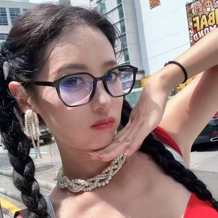 New Polygonal Square Frame Optical Mirror, Simple and Plain Korean Style Anti-Blue Light Flat Mirror, Myopia Frame Ins Style Tip