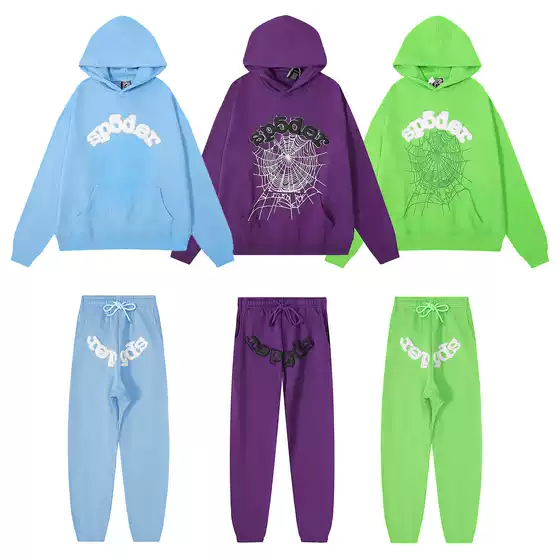 Cross-border fashion autumn and winter sports suit Sp5der 555555 spider web sweater men's and women's same hoodie fashion