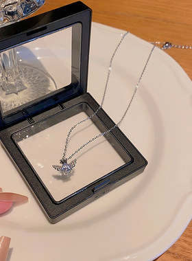 天使之翼皇冠吊坠项链女ins百搭气质网红同款轻奢小众锁骨链饰品