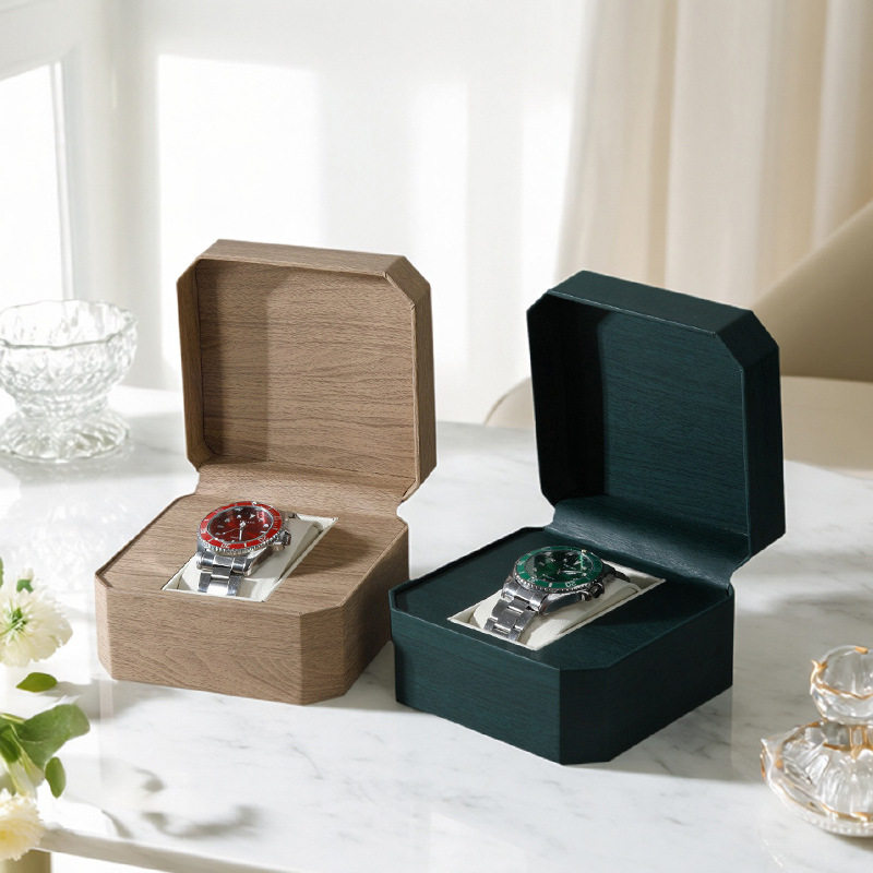 Mechanical Watch Watch Box Flip Solid Wood Grain Jewelry Watch Box Watch Jewelry Storage Box Watch Packaging Box Gift
