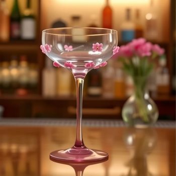 Customized Hand-Pasted Bow Cocktail Glass a Scandinavian Tall Glass Creative Banquet